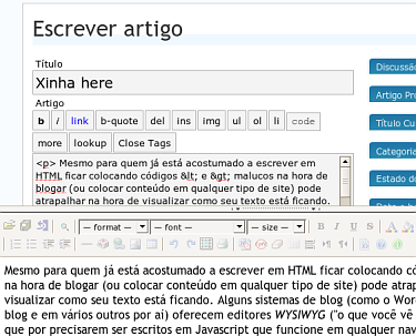 Xinha here, escreva HTML sem dor de cabeÃ§a no Firefox