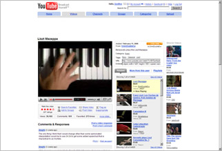 Tela padrão do YouTube