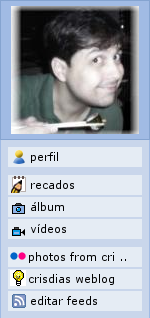 Exemplo de feeds no Orkut, na minha tela de perfil