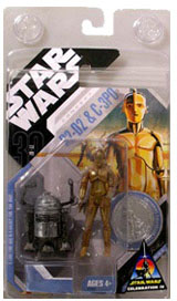 Action Figure C3PO e R2D2 na versão conceito de Ralph McQuarrie