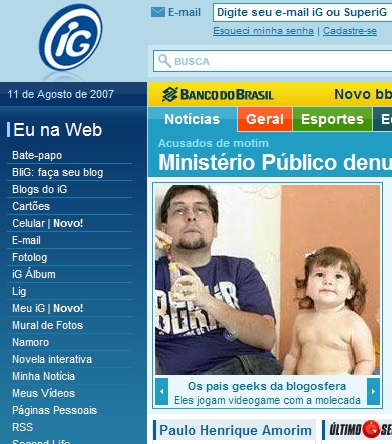 Eu e Clara na capa do iG!