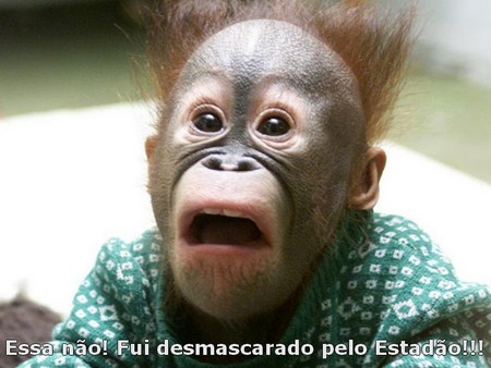 Fui desmascarado pelo Estadão. Sou na verdade um macaco.