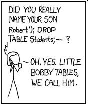Oi, meu nome é Robert'); DROP TABLE students;--