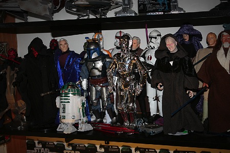 Um pedaço da coleção de bonecos de Star Wars