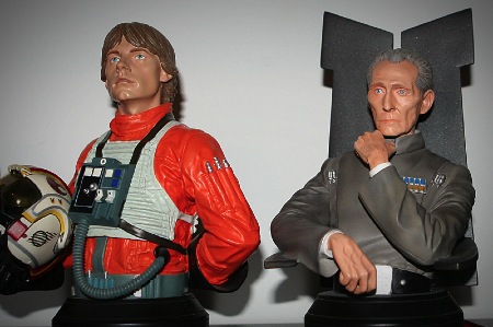 Um pedaço da coleção de bonecos de Star Wars