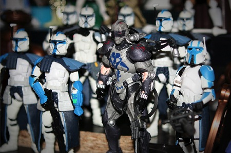 Um pedaço da coleção de bonecos de Star Wars
