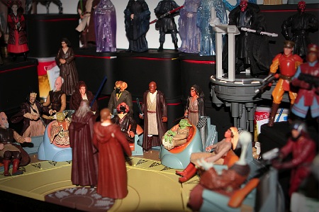 Um pedaço da coleção de bonecos de Star Wars
