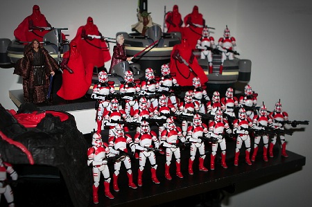 Um pedaço da coleção de bonecos de Star Wars