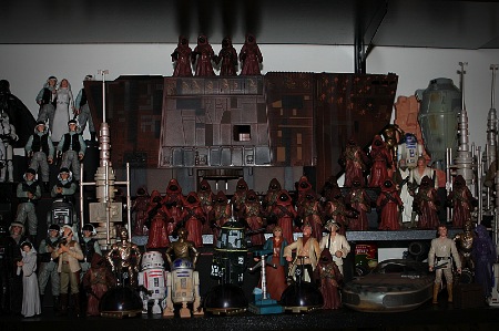 Um pedaço da coleção de bonecos de Star Wars