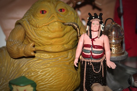 Um pedaço da coleção de bonecos de Star Wars