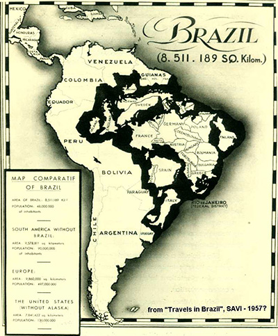 brasil-continente Mapa antigo do Brasil com todos os países da Europa dentro