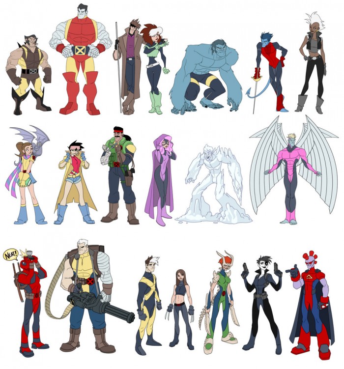 Desenho de X-men desenhados ao estilo Disney